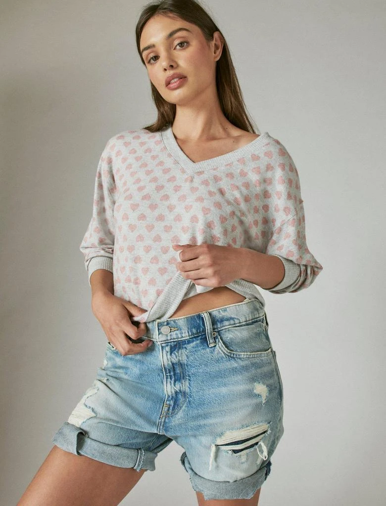 Lucky Brand Womens Cloud Jersey Long Sleeve V Neck Top 7
