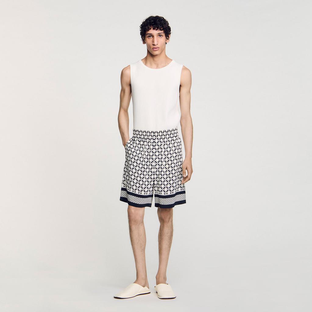 Sandro Square Cross flowy bermuda shorts