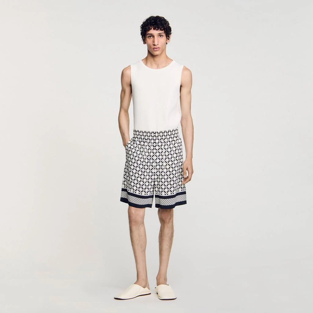 Sandro Square Cross flowy bermuda shorts 1