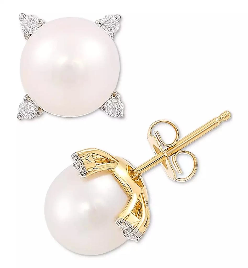 Honora Cultured Freshwater Pearl (8mm)
Diamond (1/8 ct. t.w.) Stud Earrings in 14k Gold 3
