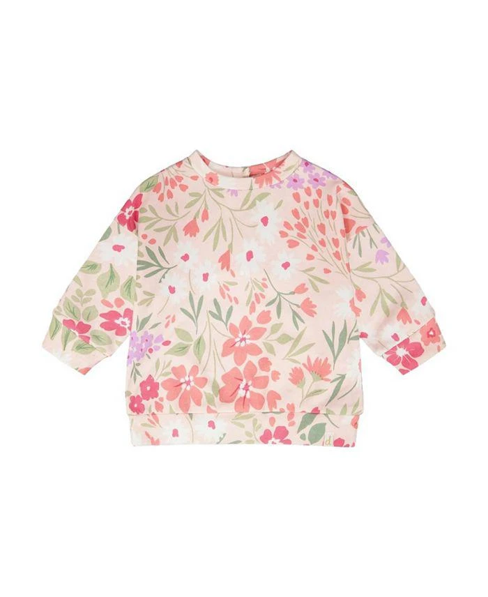 Deux par Deux Girls
 French Terry Printed Flowers Sweatshirt - Baby