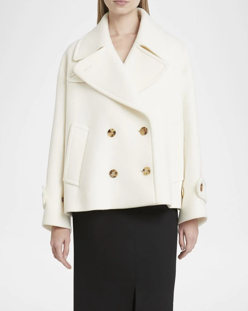 Chloé Double-Breasted Soft Wool Pea Coat 2