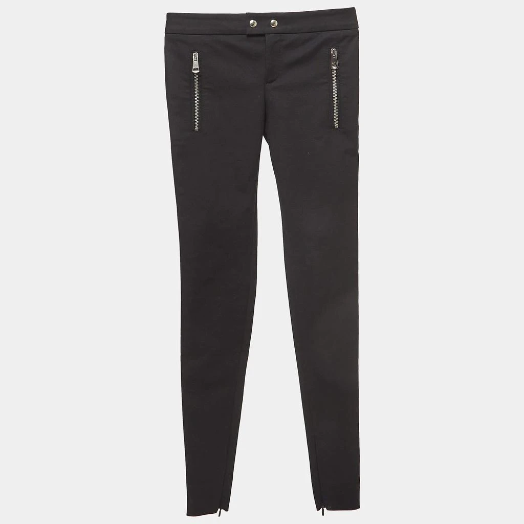 Gucci Gucci Black Cotton Zipper Detail Skinny Pants XS 1