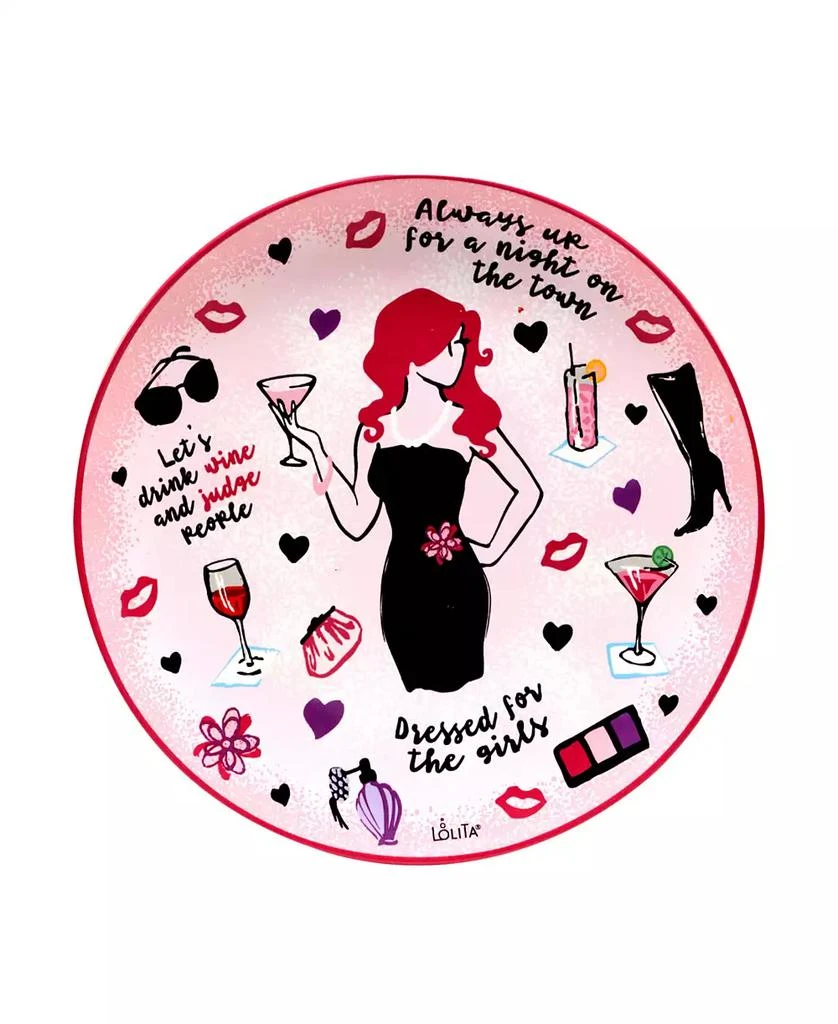 Certified International Lolita Divas on the Loose Dessert Plates, Set of 4 2