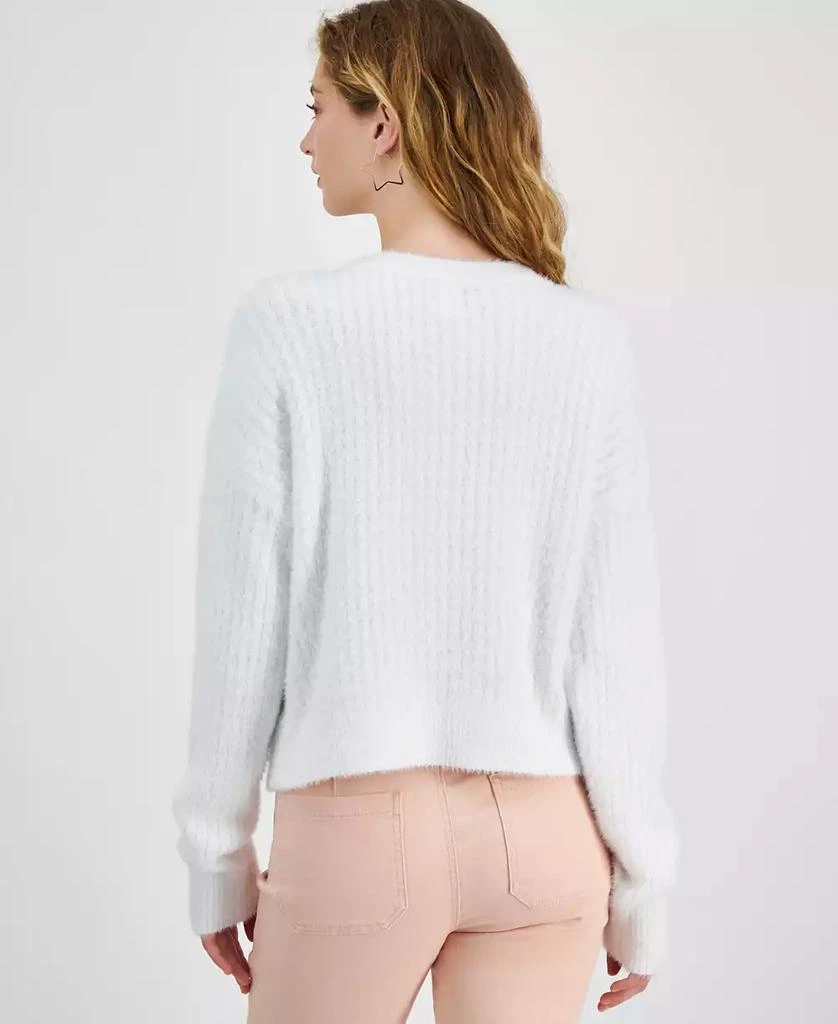 Hippie Rose Juniors' Ribbed Eyelash Drop-Shoulder Sweater 2