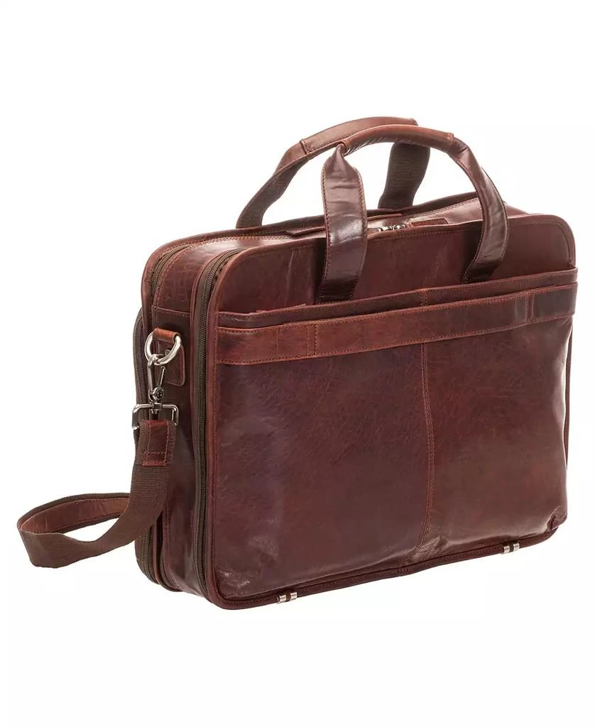 Mancini Leather Goods Men
s Buffalo Double Compartment Top Zipper 15.6" Laptop and Tablet Briefcase 2