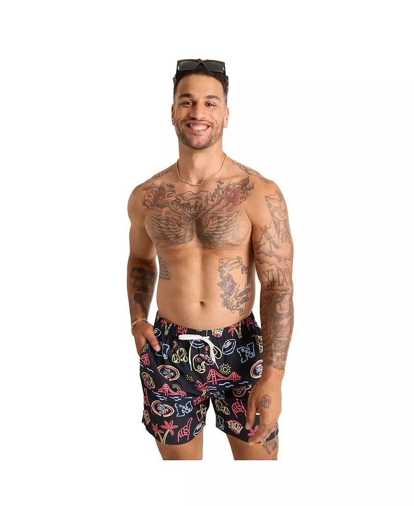 Chubbies Men's 5.5" Black San Francisco 49ers The Neon Lined Classic Swim Trunks 4