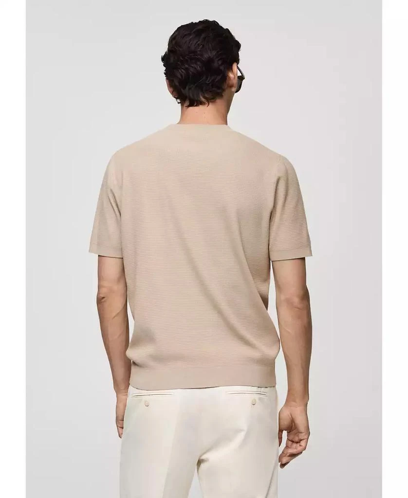 Mango Men's Structured Knitted T-Shirt 9
