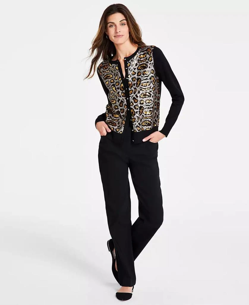 JM Collection Women
s Leopard Sequin Party Cardigan Sweater, Created for Macy
s 5