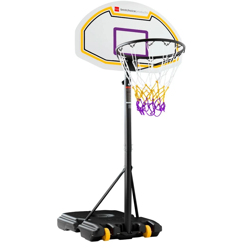 Best Choice Products Kids Height-Adjustable Basketball Hoop, Portable Backboard System w/ 2 Wheels 7