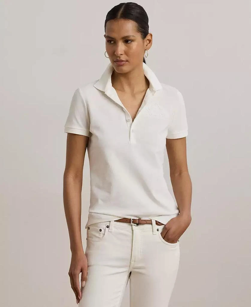 Ralph Lauren Women's Floral-Logo Cotton Piqué Polo Shirt 1
