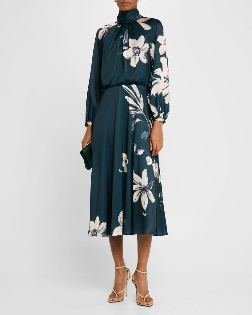 Teri Jon Floral-Print Twill Midi Dress 2