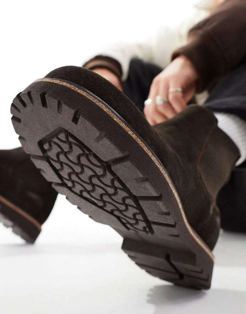 Shop Birkenstock Highwood chelsea boots in mocha suede on  display picture 1