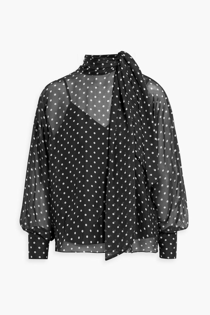 MIKAEL AGHAL Polka-dot silk-chiffon blouse