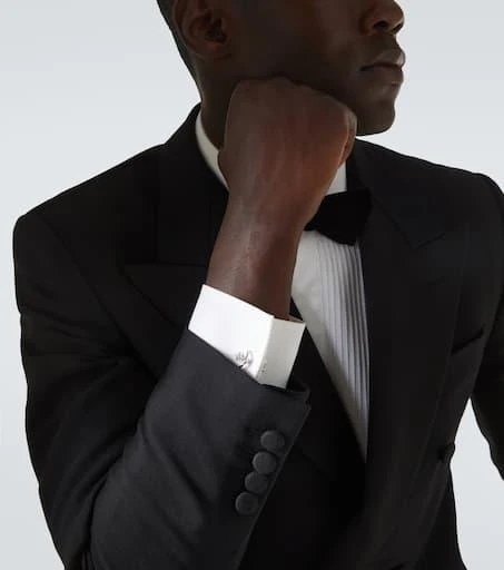 MATEO Anchor rhodium-plated sterling silver cufflinks 2