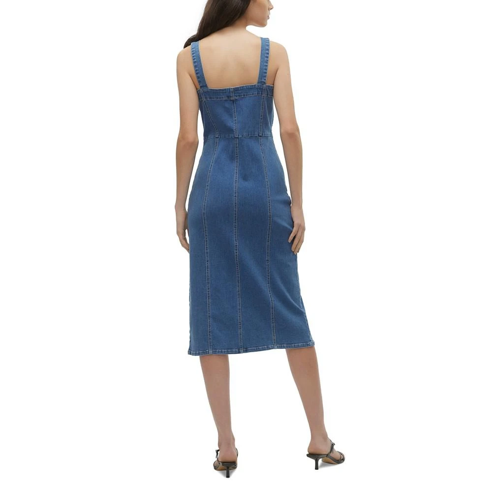 Vero Moda Women's Saila Sleeveless Denim Slit-Front Midi Dress 2