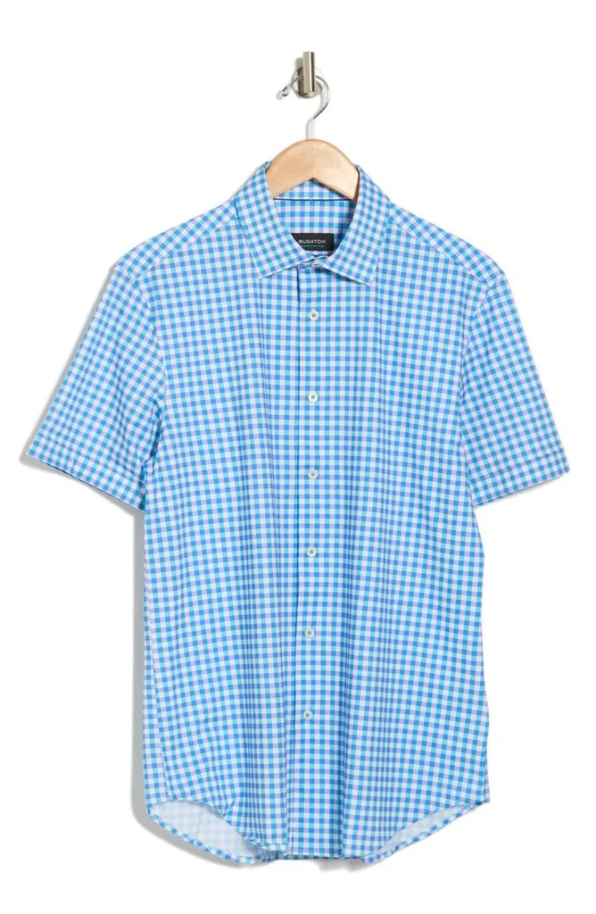 BUGATCHI Miles Gingham Short Sleeve Button Up Shirt 3