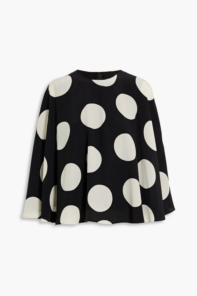 Valentino Cape-effect polka-dot silk-crepe blouse 1