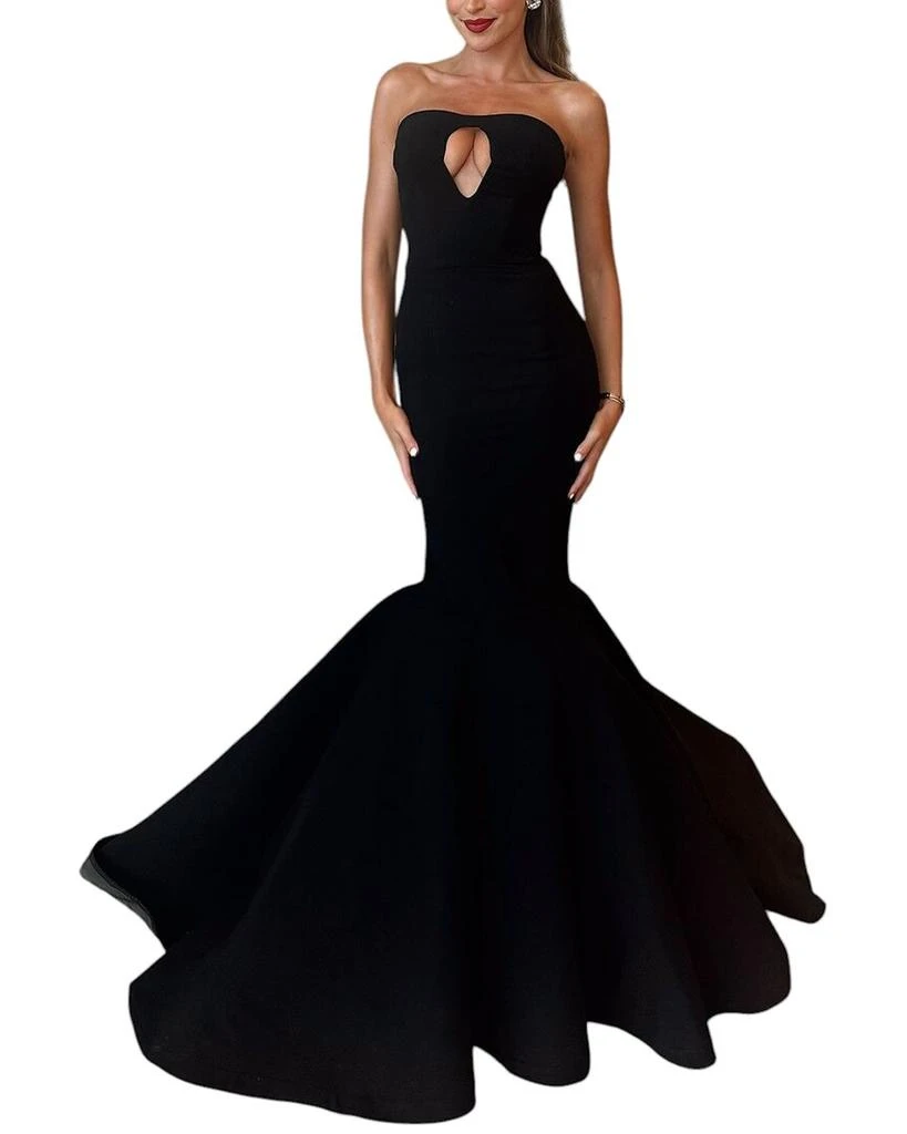 black flare sleeve maxi dress Galleria Rib Knit Maxi Dress – SEROYA