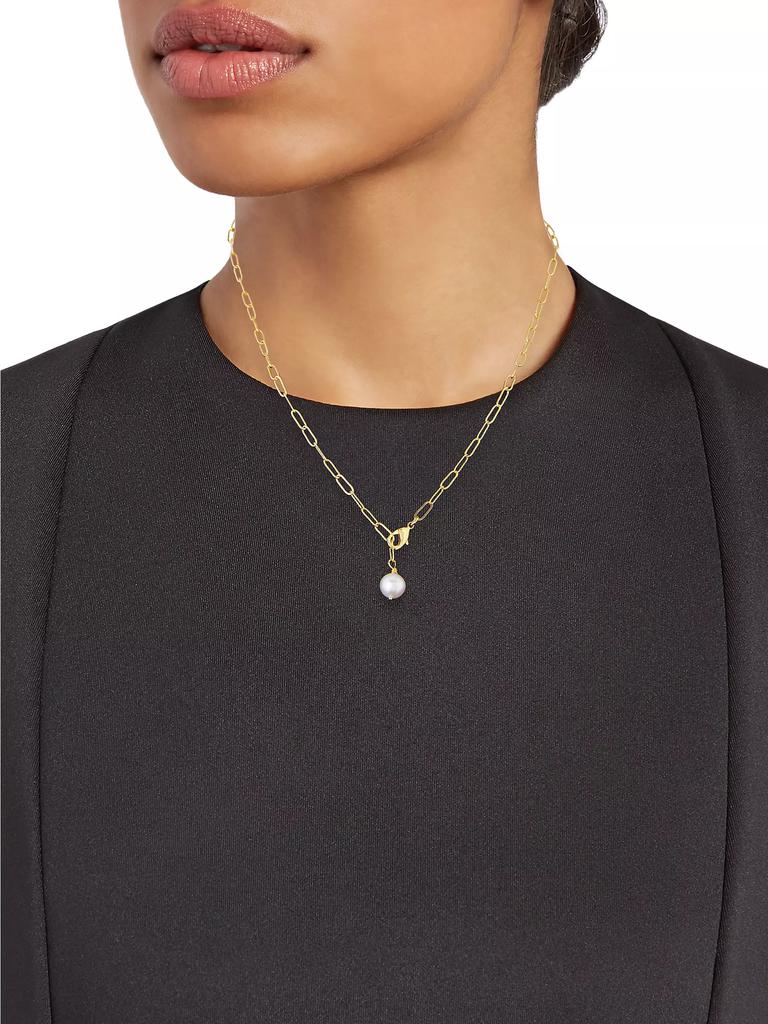 Amber Sceats Lotus 24K Gold-Plated & Pearl Lariat Necklace