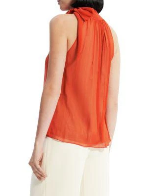 Theory Halter Bow Silk Top 2