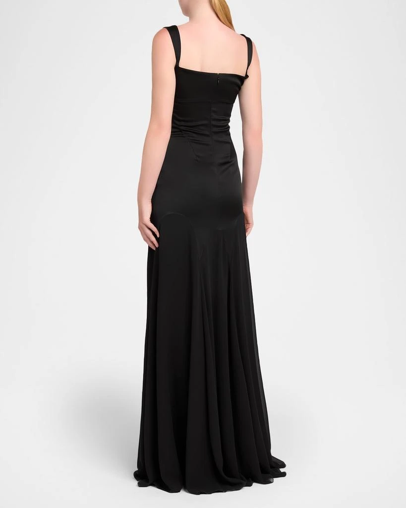 McQueen Sleeveless Satin Evening Dress 3