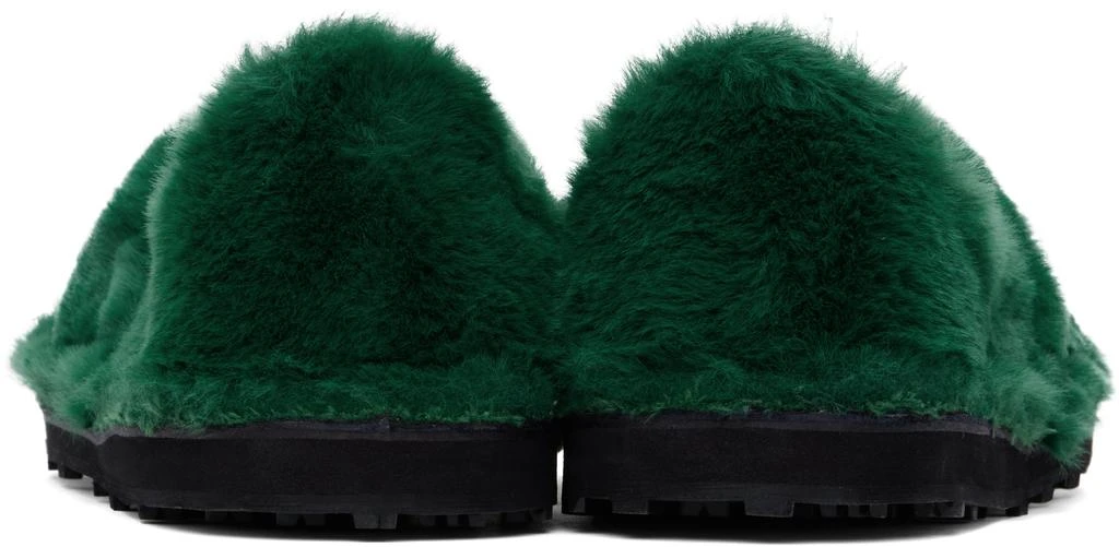 Marni Green Faux-Fur Loafers 2