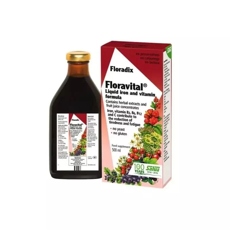 Floradix Floradix - Floravital Liquid Iron & Vitamin Formula Yeast Free (500ml) 1