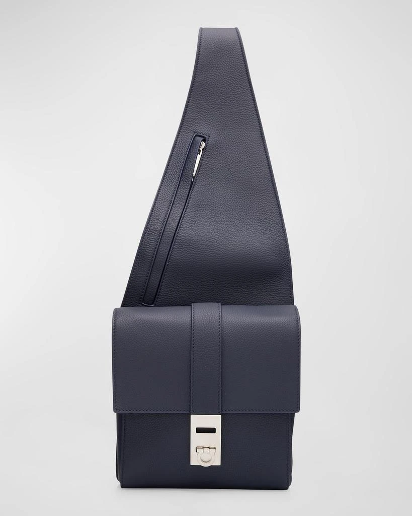Salvatore Ferragamo Men's Twins Calf Leather Sling Bag 1