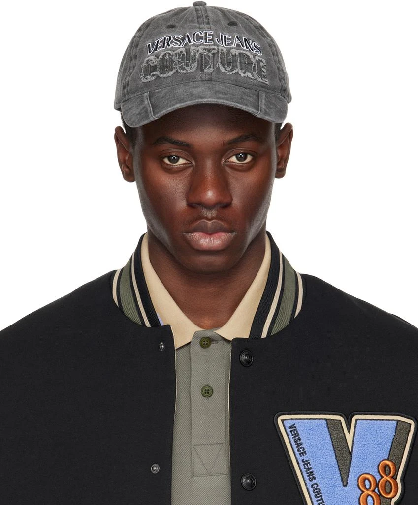 Versace Black Logo Denim Baseball Cap 1