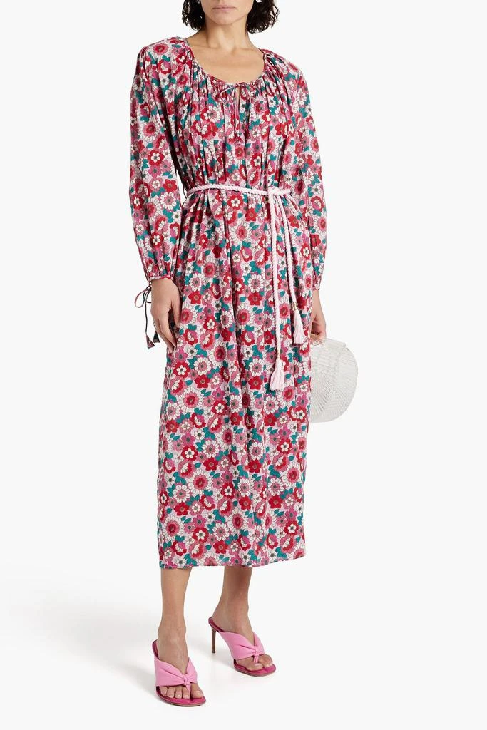 ANTIK BATIK Blossom gathered floral-print cotton midi dress 2