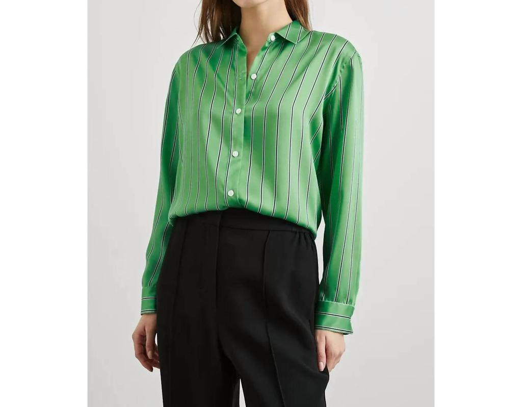 Rails Elias Shirt In Basil Stripe