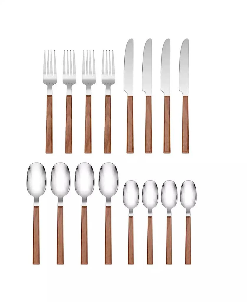 Hampton Forge Henley Light Wood 16 Piece Set, Service for 4 1