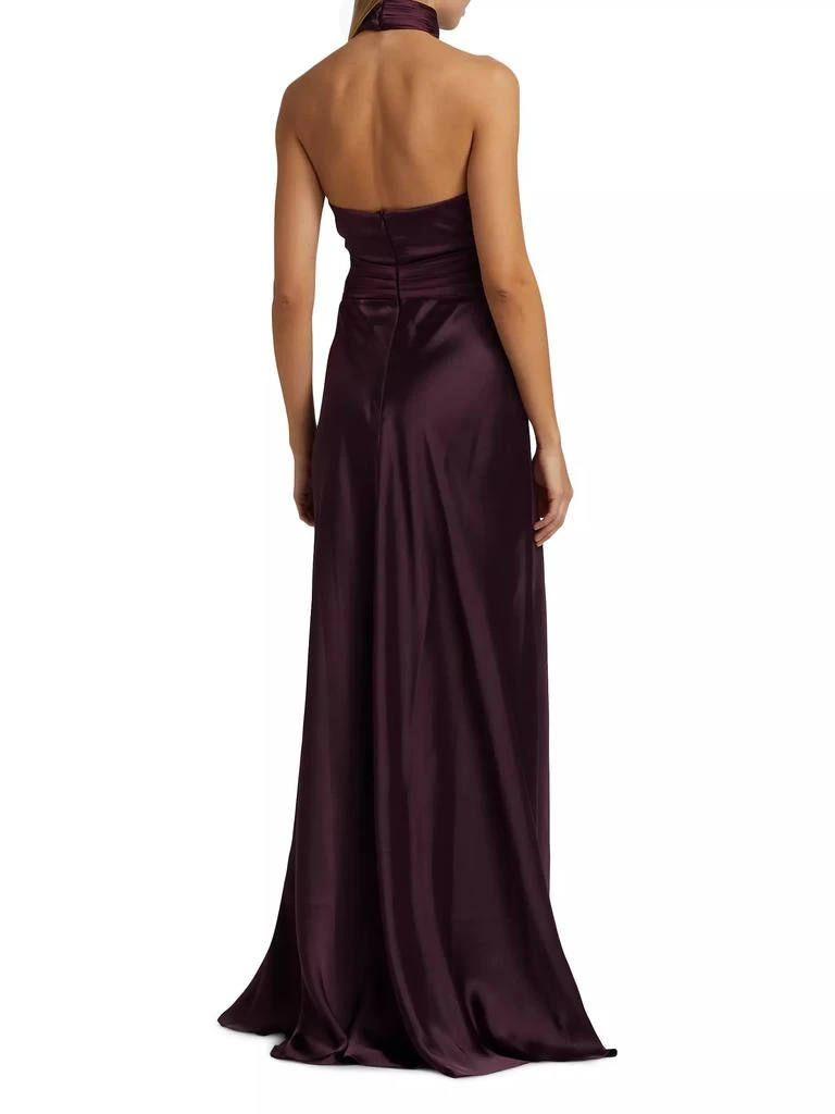 Zuhair Murad Satin Halter Pleated Gown 5