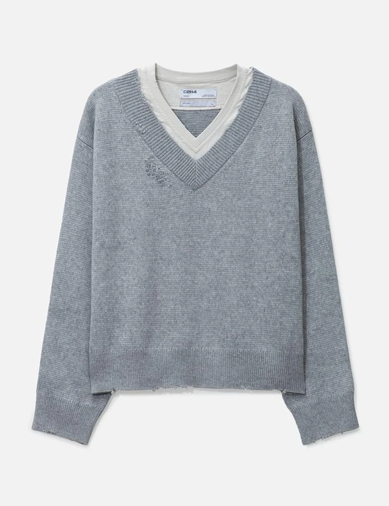 C2H4 Layered V-Neck Sweater 1