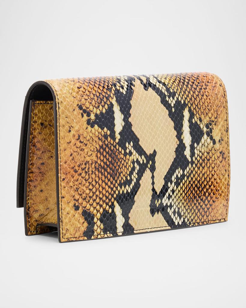 McQueen Small Skull Python-Embossed Crossbody Bag
