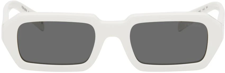 Prada White Rectangular Sunglasses 1