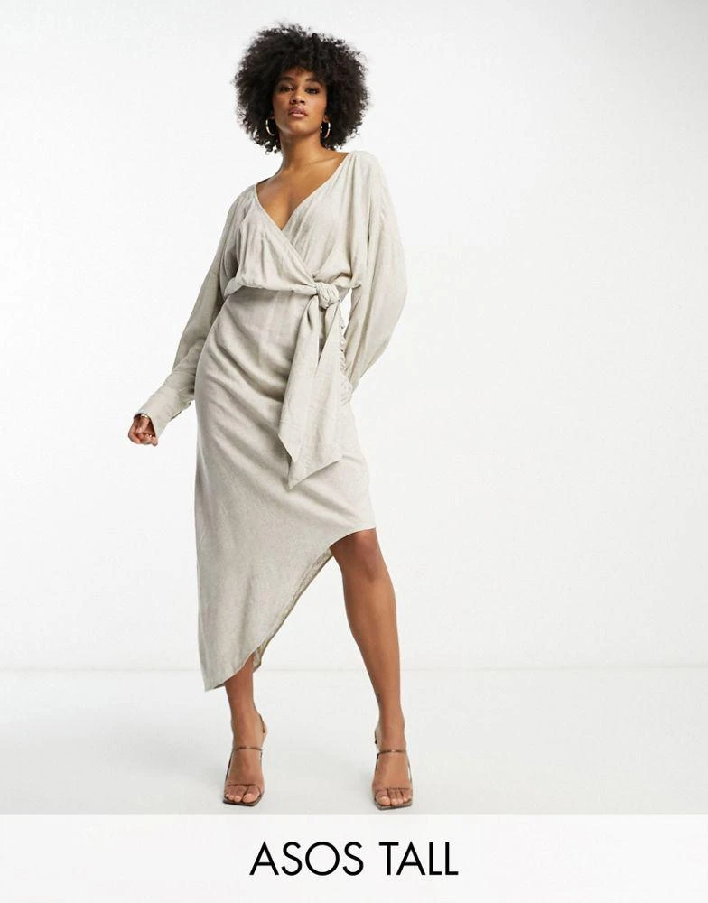 Shop ASOS DESIGN Tall linen batwing tie side midi dress with asymmetric skirt in natural on Sale at BeyondStyle Get 31% Off ASOS DESIGN Tall linen batwing tie side midi dress Shop ASOS DESIGN Tall linen batwing tie side midi dress with asymmetric skirt in natural on Sale at BeyondStyle Get 31% Off ASOS DESIGN Tall linen batwing tie side midi dress