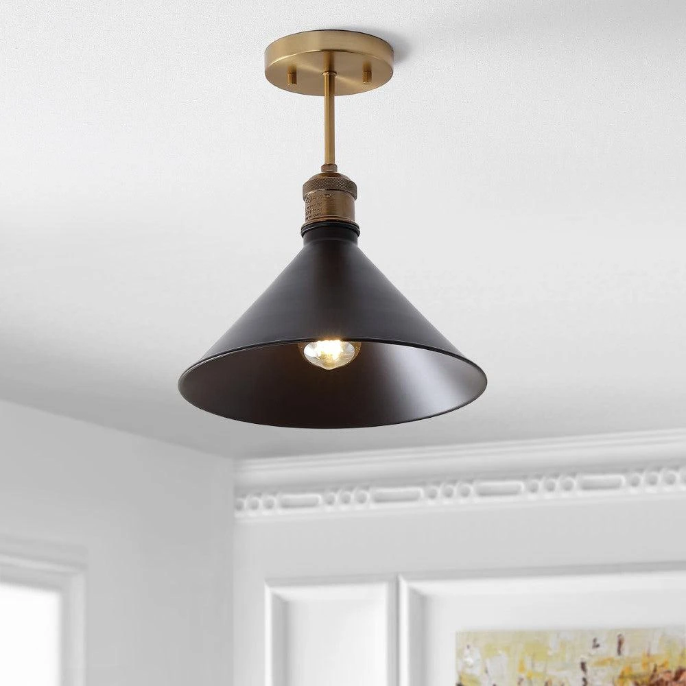 JONATHAN Y Nick 11" Metal LED Semi-Flush Mount