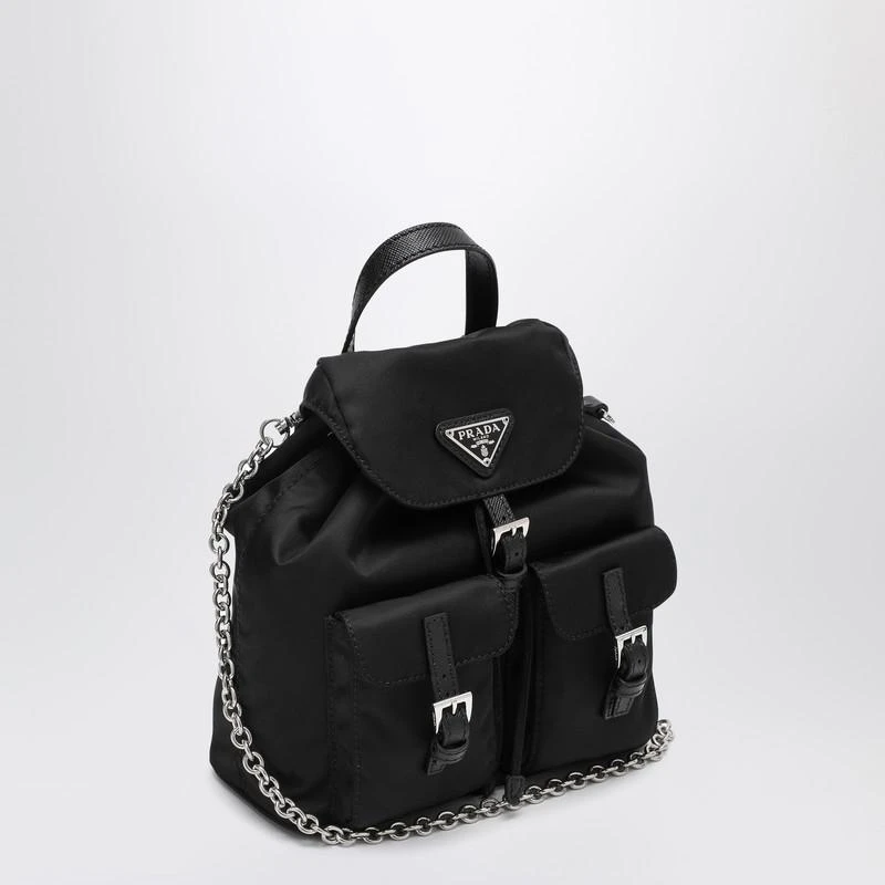 Prada Mini black Re-Nylon backpack with logo 4