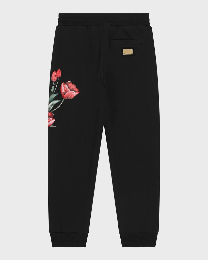 Dolce&Gabbana Girl's Sweatpants W/ Embroidered Tulips, Size 8-14 2