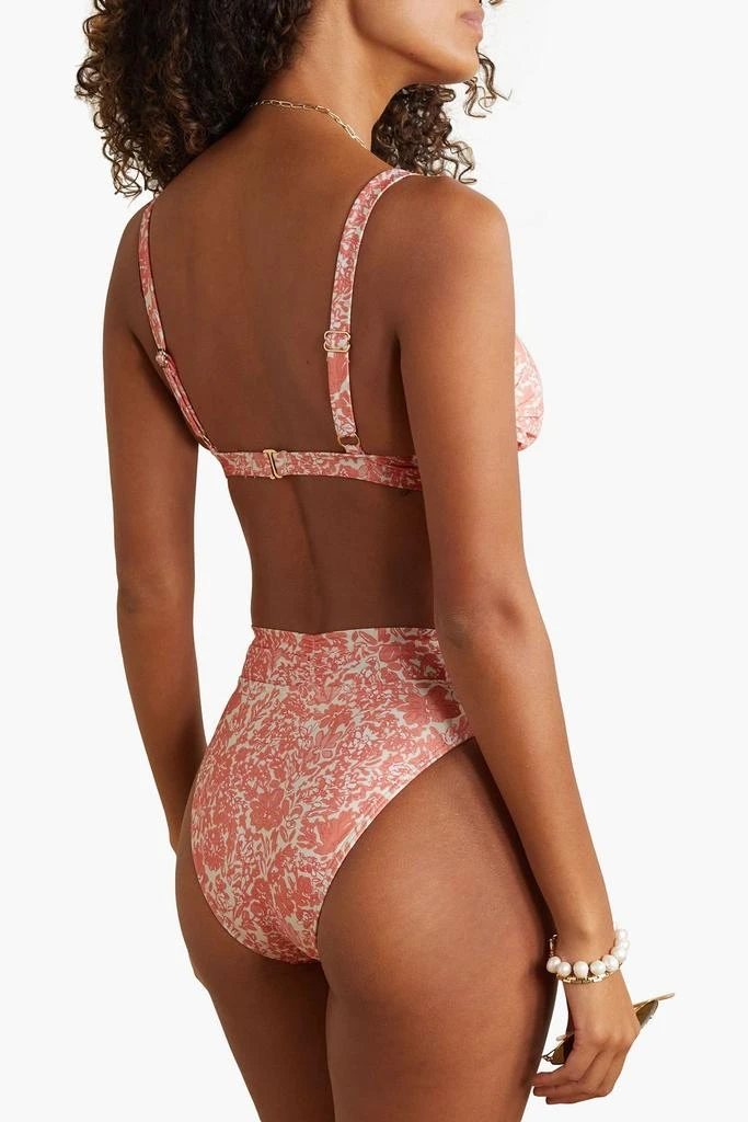 Peony Ruched floral-print high-rise bikini briefs 3