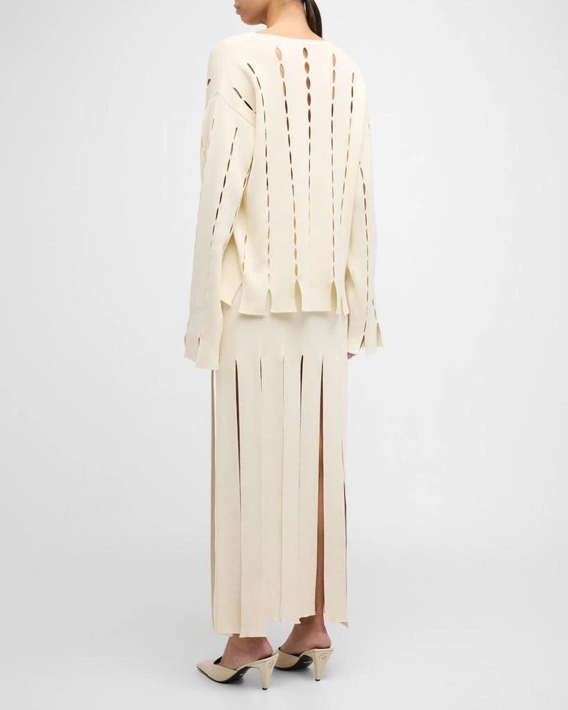 ROSETTA GETTY Slash Panel Crewneck Sweater 4