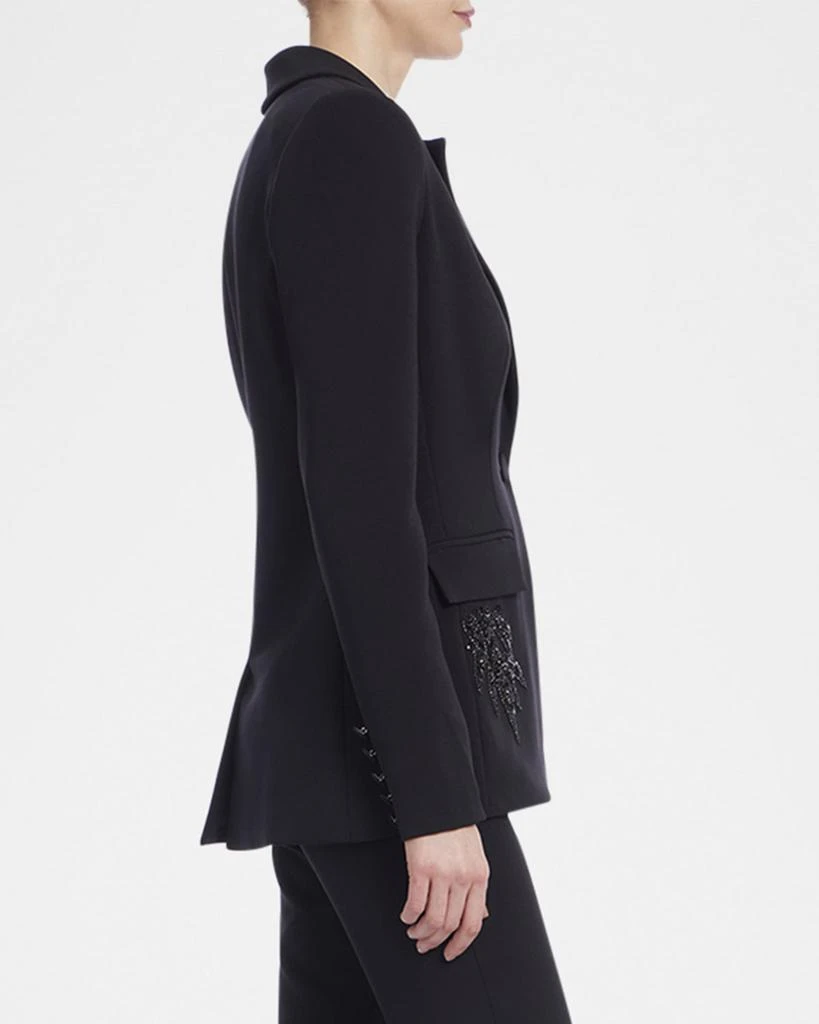 Badgley Mischka Single-Button Bead Embellished Jacket 4