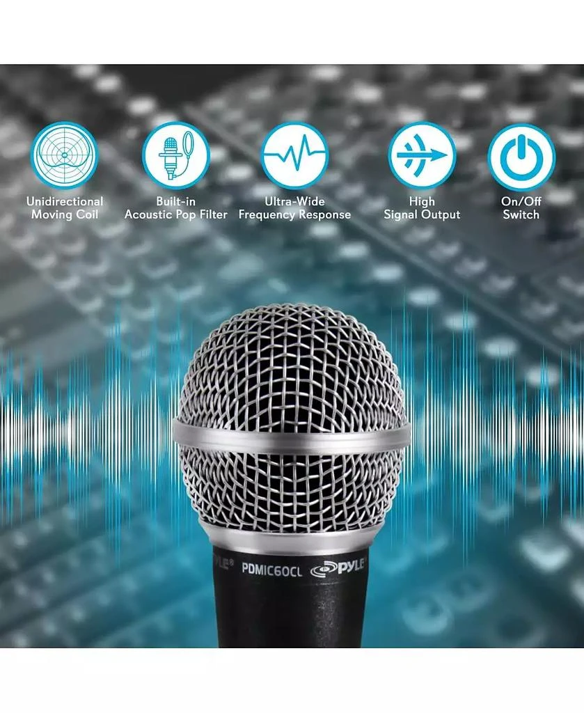 Pyle Professional Dynamic Microphone, Unidirectional Handheld Mic with ON/OFF Switch 2