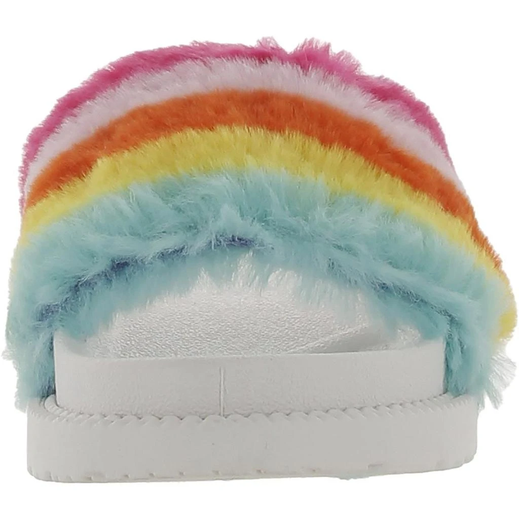 Steve Madden Sophlyn Womens Faux Fur Rainbow Slide Slippers 3
