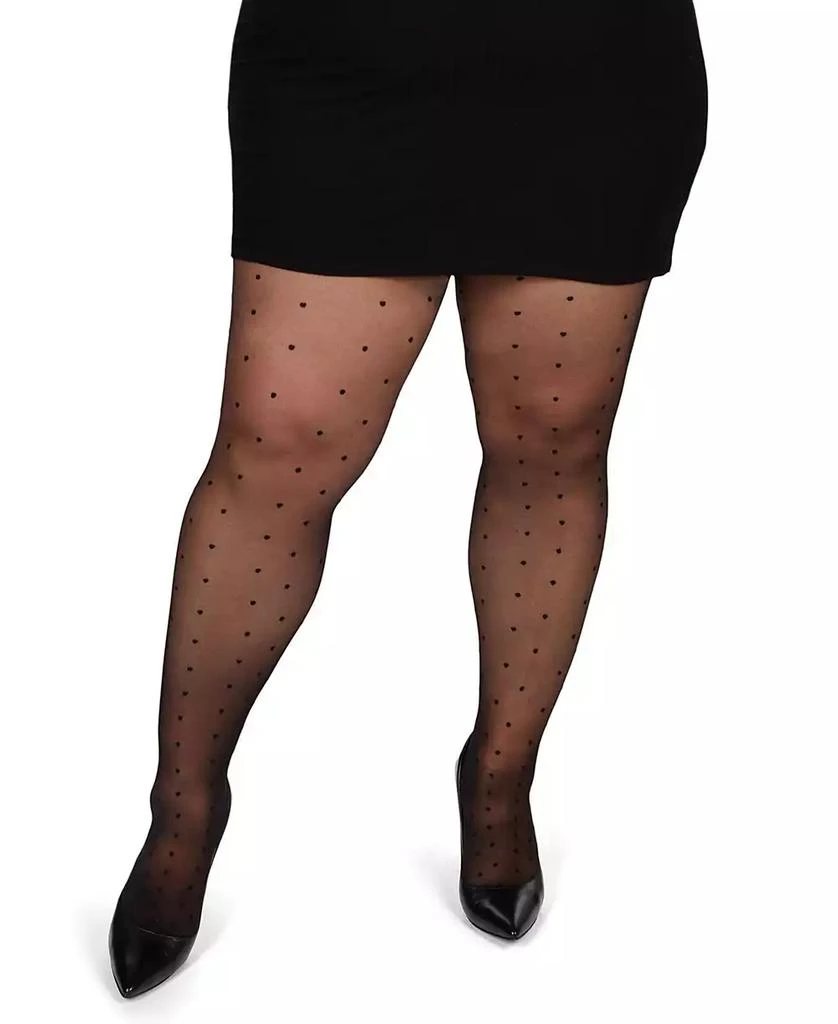 Memoi Women
s Pindot Sheer Curvy Control Top Tights MM-2301 4