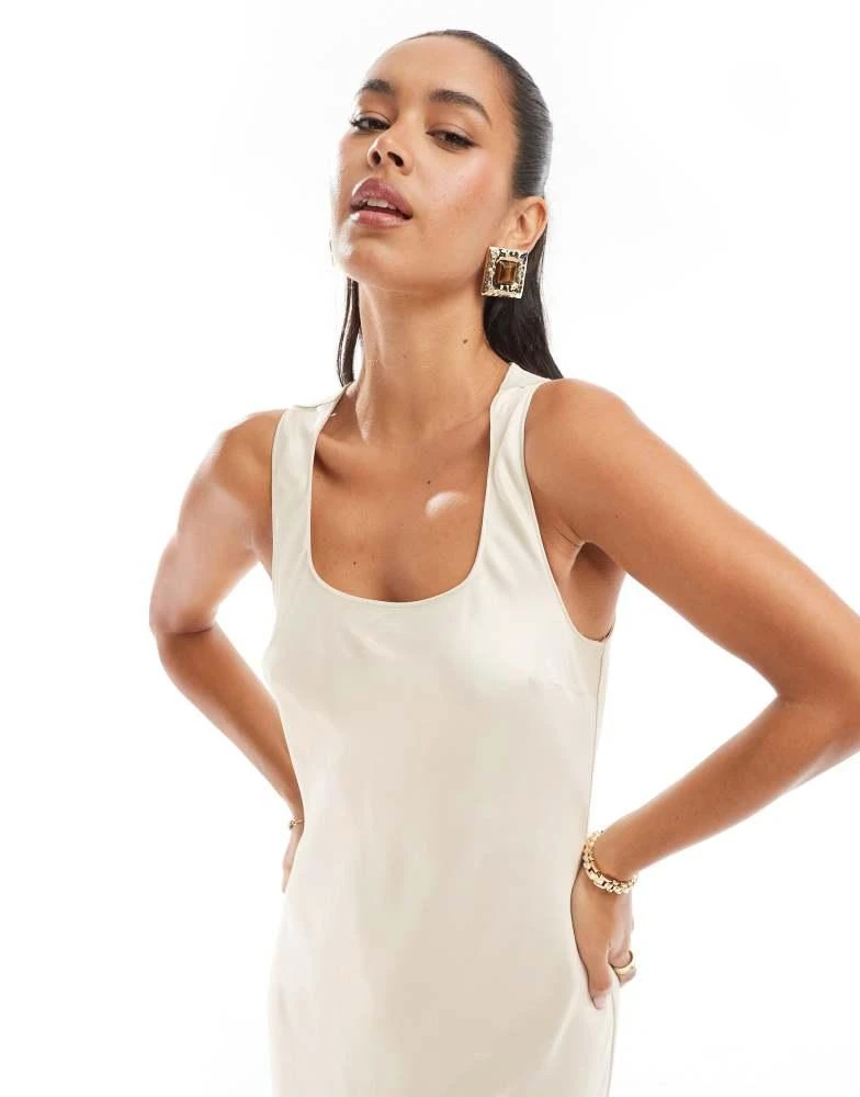 ASOS ASOS DESIGN scoop neck bias cut maxi dress in champagne 2