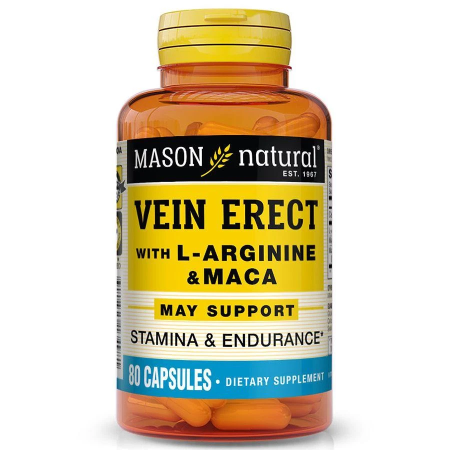 Mason Natural Vein Erect Capsules with L-Arginine and Maca Unflavored