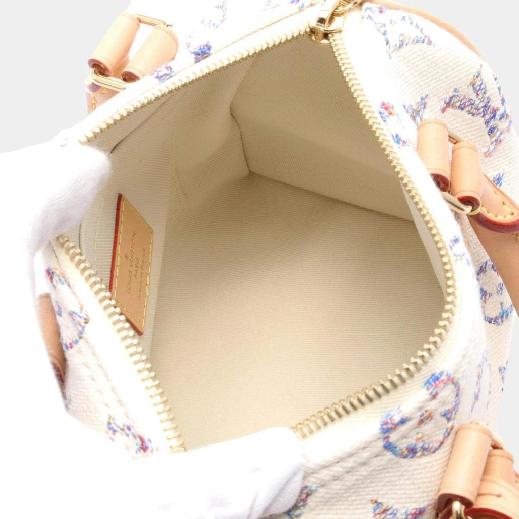 Louis Vuitton Louis Vuitton White Multicolor Leather Speedy Bandouliere 20 Monogram Jacquard Handbag 3